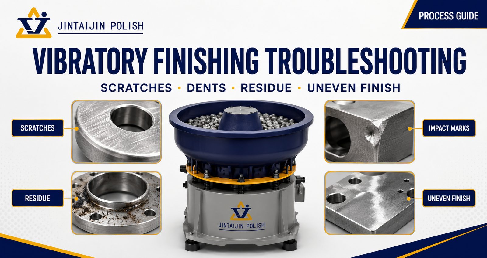 Vibratory finishing troubleshooting guide for scratches dents residue and uneven finish