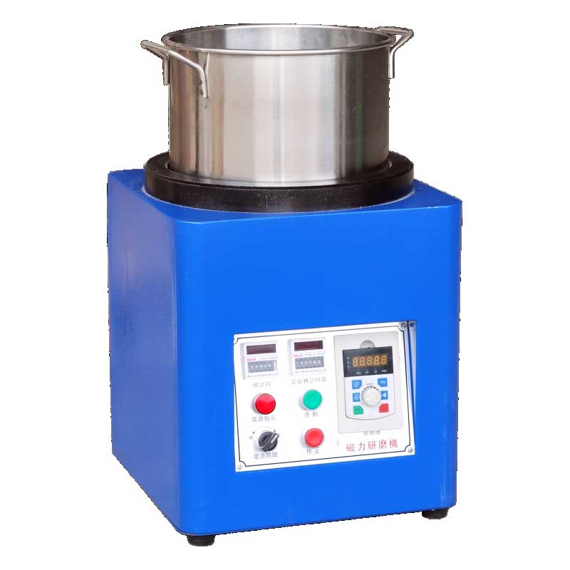 Magnetic deburring finishing machine with stainless steel working pot